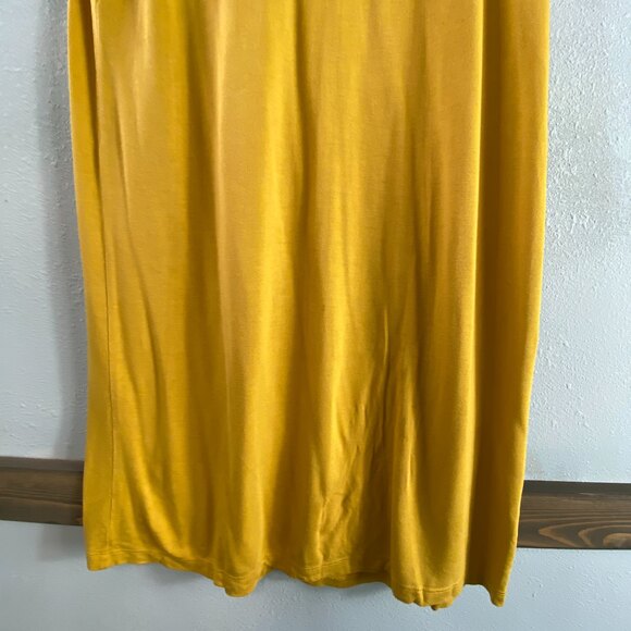 Zara Basic Mustard Yellow Side Waist Cut Out T-shirt Dress - Picture 3 of 8